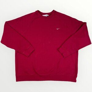 Vintage Y2K Nike Sweatshirt Crewneck Streetwear Hip Hop Pullover Maroon Mens XXL